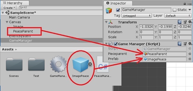 Unity ピースをprefabから生成する 超初心者 一から始めるアプリ開発